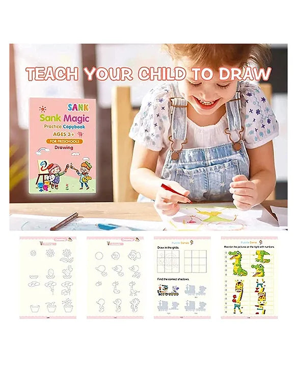 Buy 1 Get 1 Free - Sank Magic Practice 4 Books Pack + Pen + Refills @599 Only