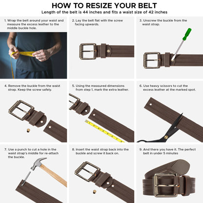 Buy 1 Get 1 FREE – Premium Leather Belts [Black+Brown] @499 Only