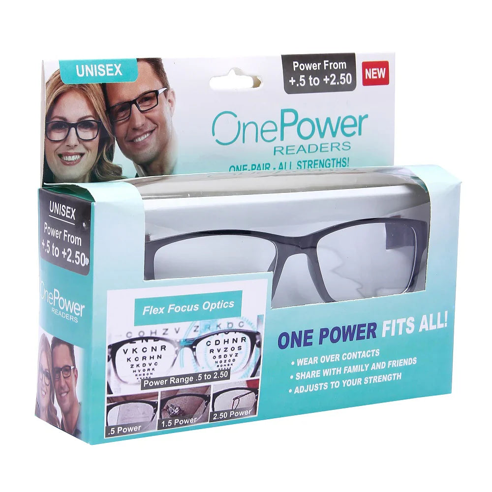 Buy 1 Get 1 Free AUTO FOCUS One Power Readers - AS SEEN ON TV! - Read Small Print and Computer Screens - no Changing Glasses - Flex Focus optics